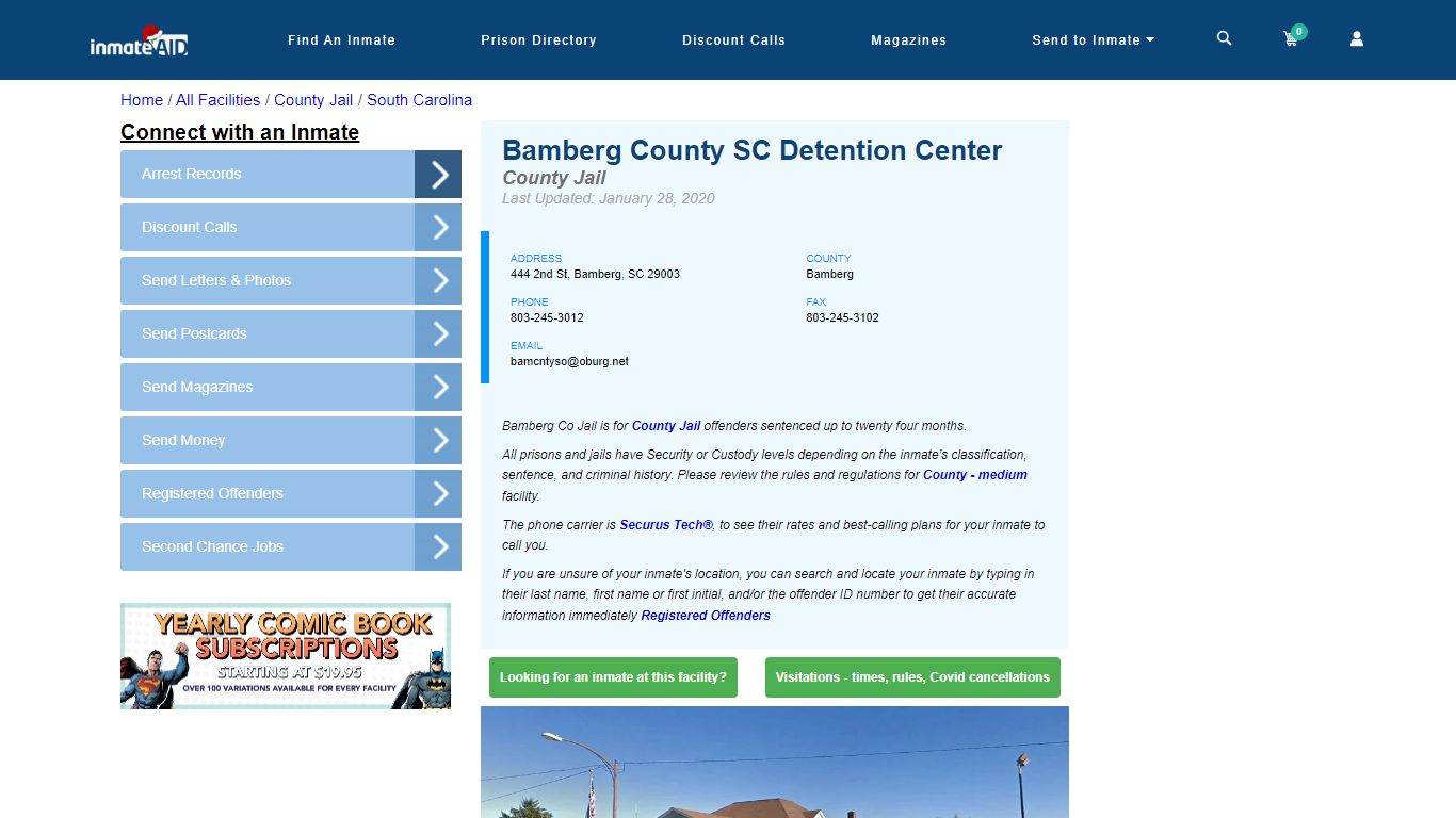 Bamberg County SC Detention Center - Inmate Locator - Bamberg, SC